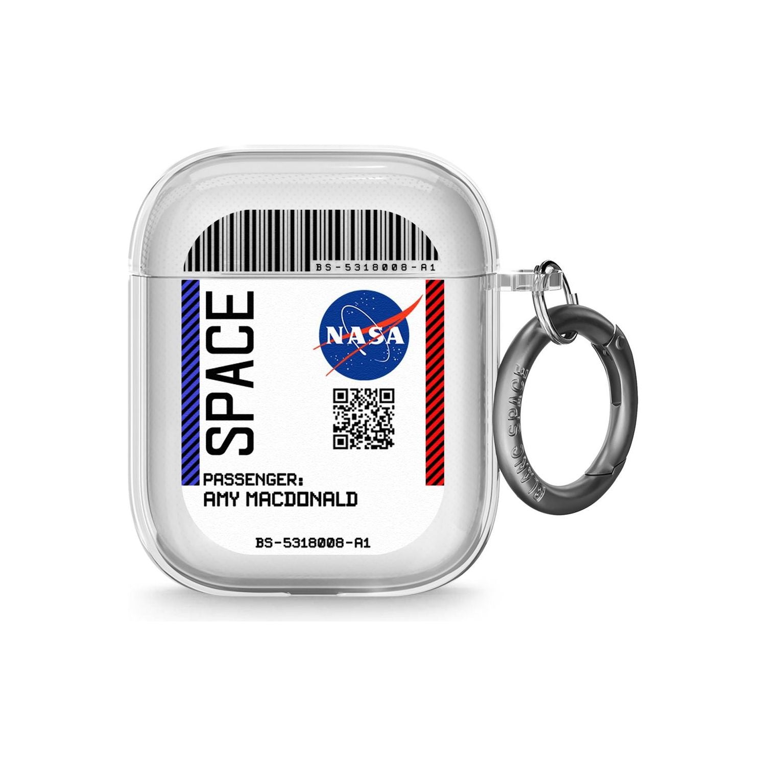 Personalised NASA Boarding Pass (Light) AirPods Case (2nd Generation)