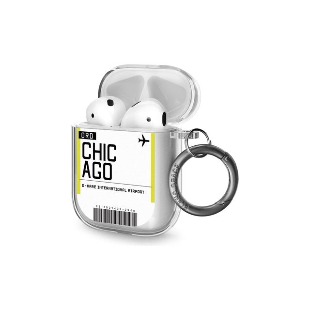 Chicago Boarding Pass Airpods Case (2nd Generation)