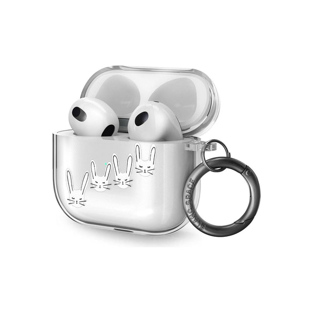 White Bunny Faces AirPods Case (3rd Generation)