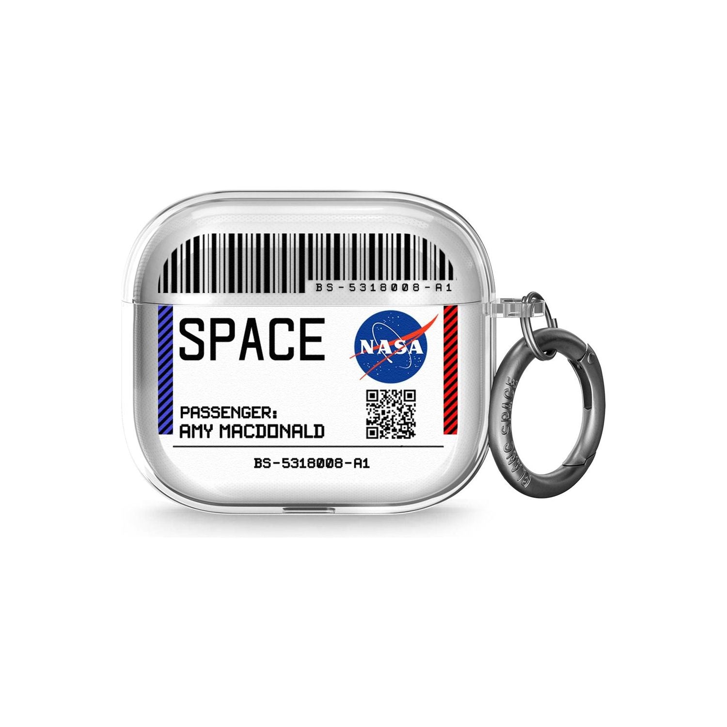 Personalised NASA Boarding Pass (Light) AirPods Case (3rd Generation)