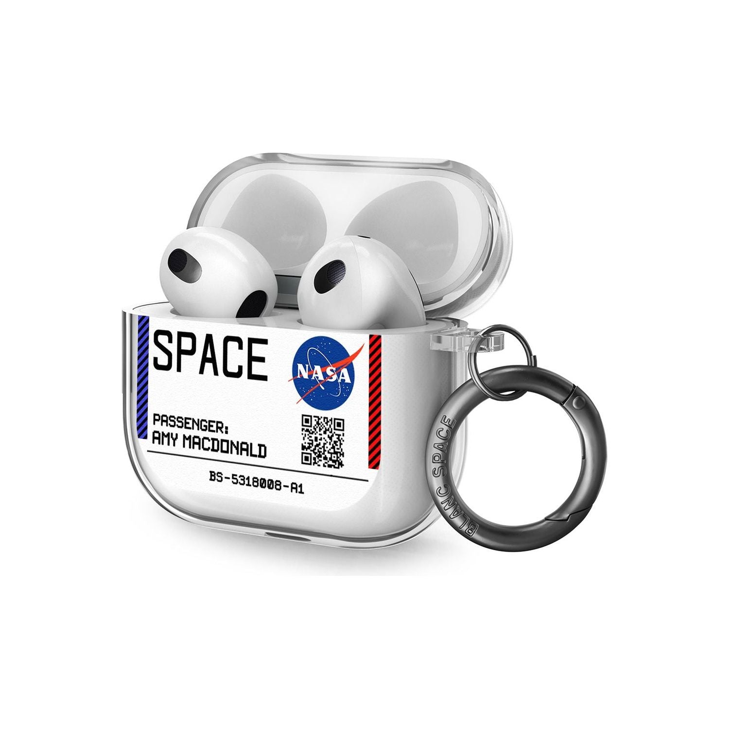 Personalised NASA Boarding Pass (Light) AirPods Case (3rd Generation)