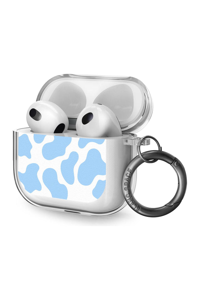 Blue and White Cow Print AirPods Case (3rd Generation)