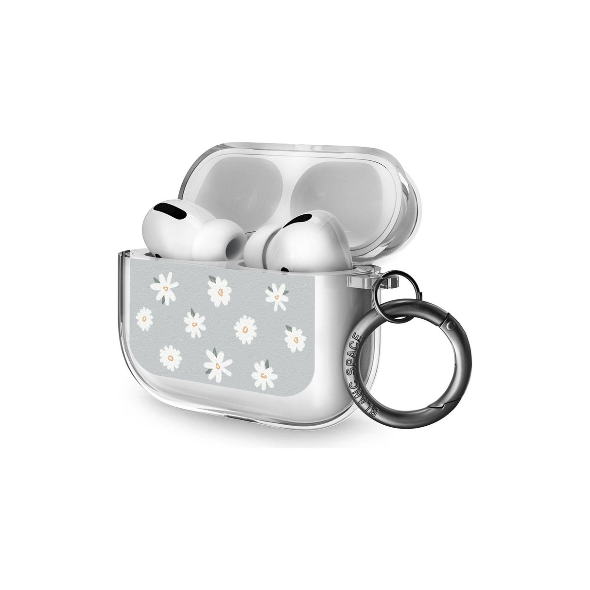 Painted Daisy Blue-Grey Cute AirPods Pro Case