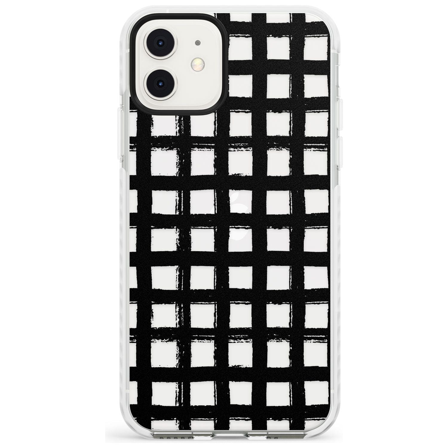 Messy Black Grid - Clear Slim TPU Phone Case for iPhone 11