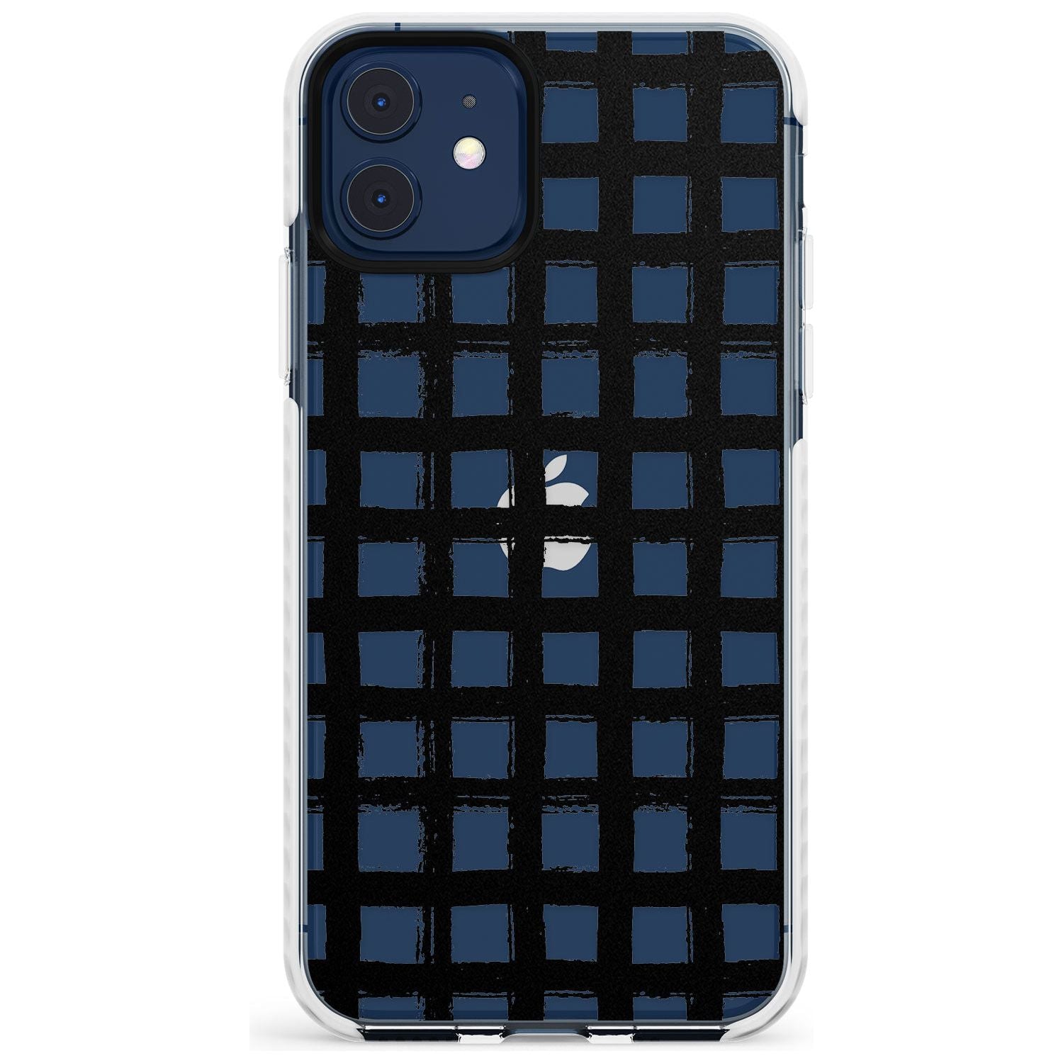Messy Black Grid - Clear Slim TPU Phone Case for iPhone 11