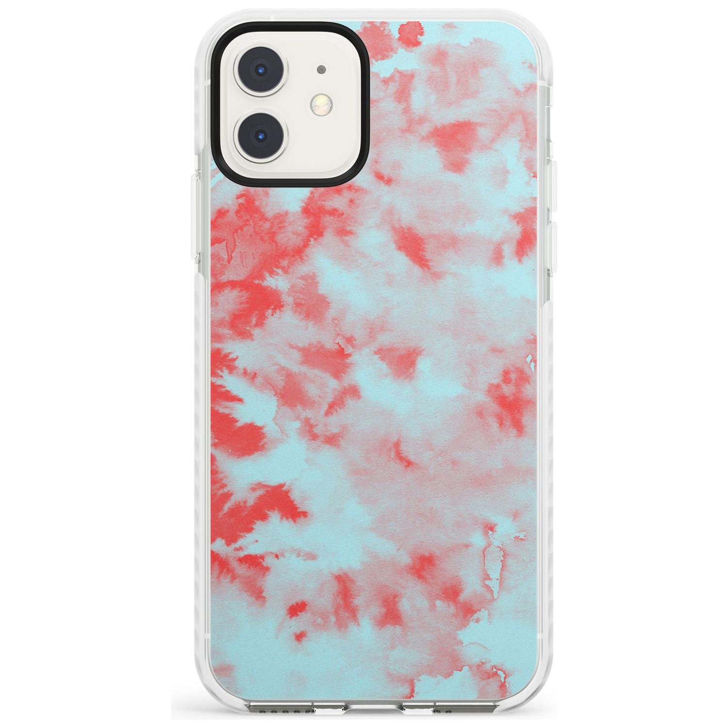 Red & Blue Acid Wash Tie-Dye Pattern Impact Phone Case for iPhone 11