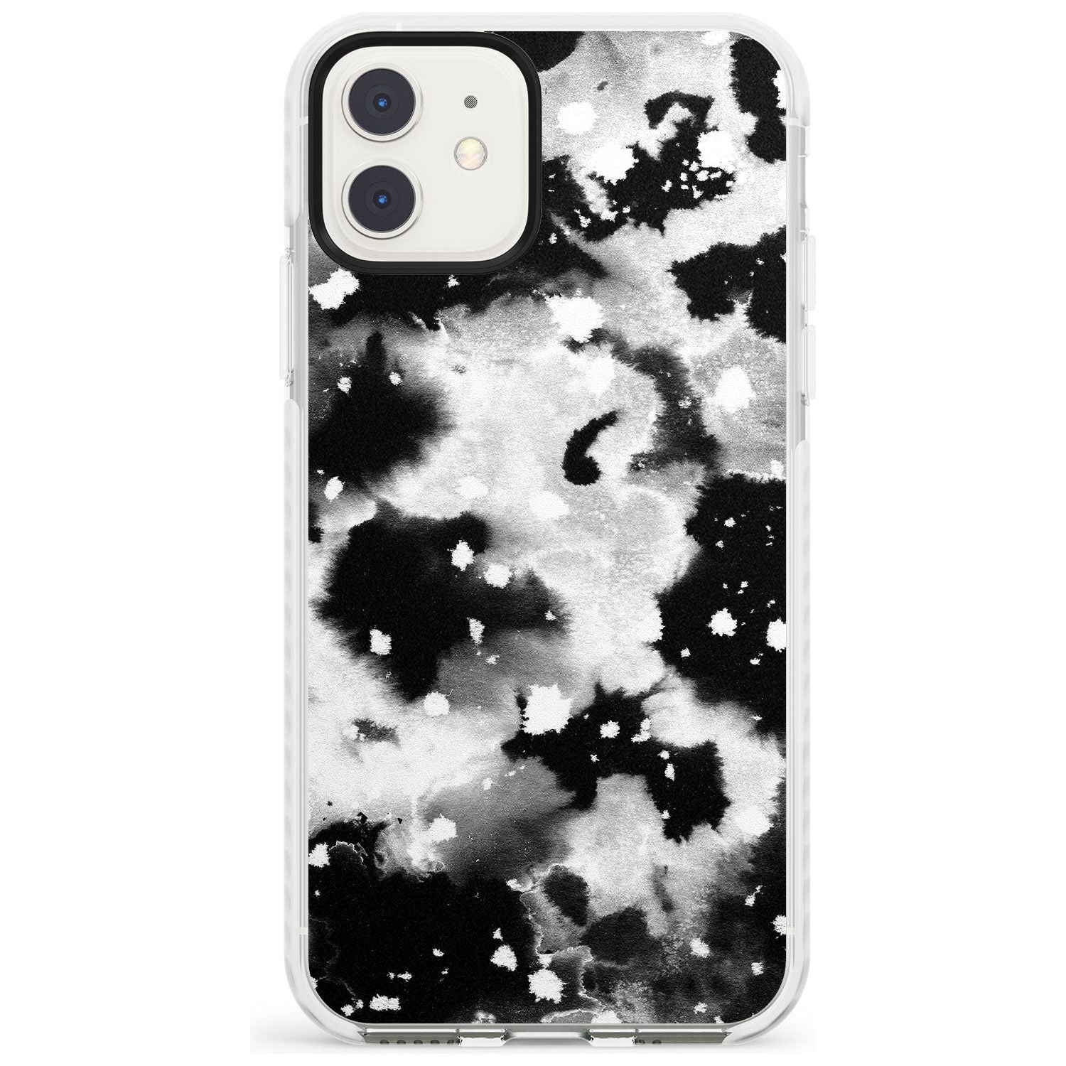 Black & White Acid Wash Tie-Dye Pattern Impact Phone Case for iPhone 11