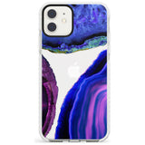 Purple & Blue Agate Gemstone Clear Design Impact Phone Case for iPhone 11