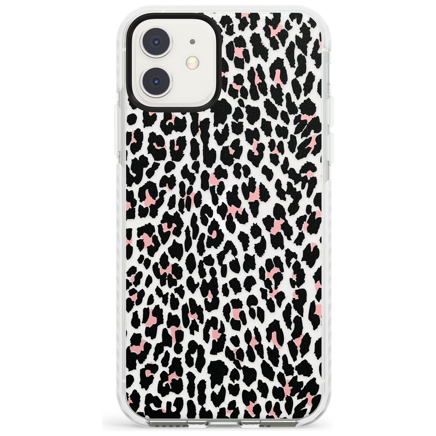 Light Pink Leopard Print - Transparent Impact Phone Case for iPhone 11