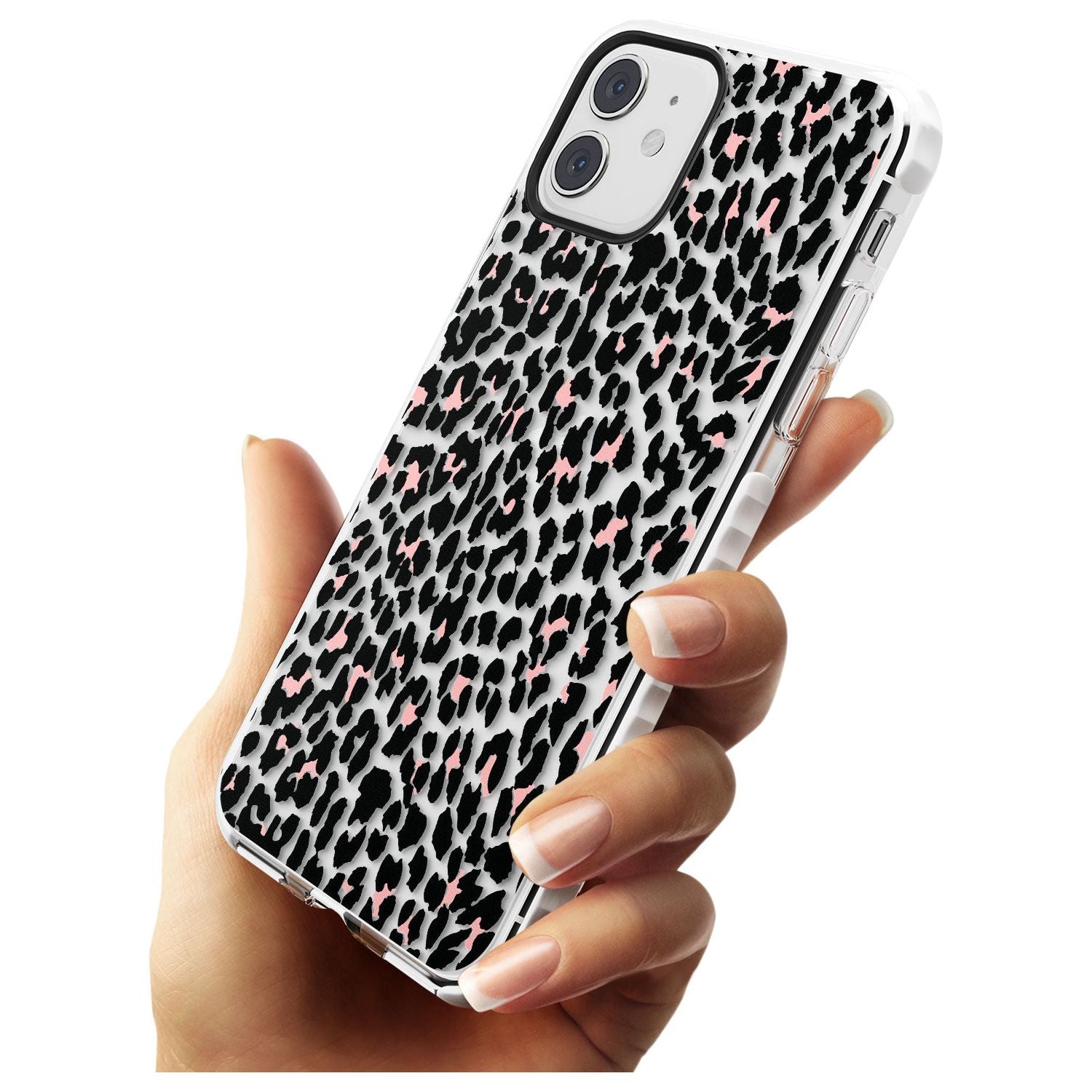 Light Pink Leopard Print - Transparent Impact Phone Case for iPhone 11