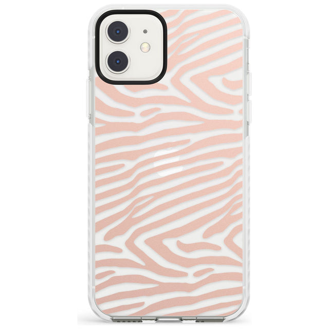 Horizontal Zebra Stripes Transparent Animal Print Phone Case iPhone 11 / Impact Case,iPhone 12 / Impact Case,iPhone 12 Mini / Impact Case Blanc Space