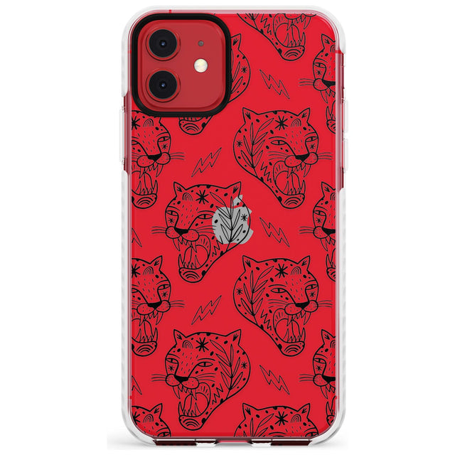 Black Tiger Roar Pattern Impact Phone Case for iPhone 11
