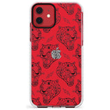 Black Tiger Roar Pattern Impact Phone Case for iPhone 11