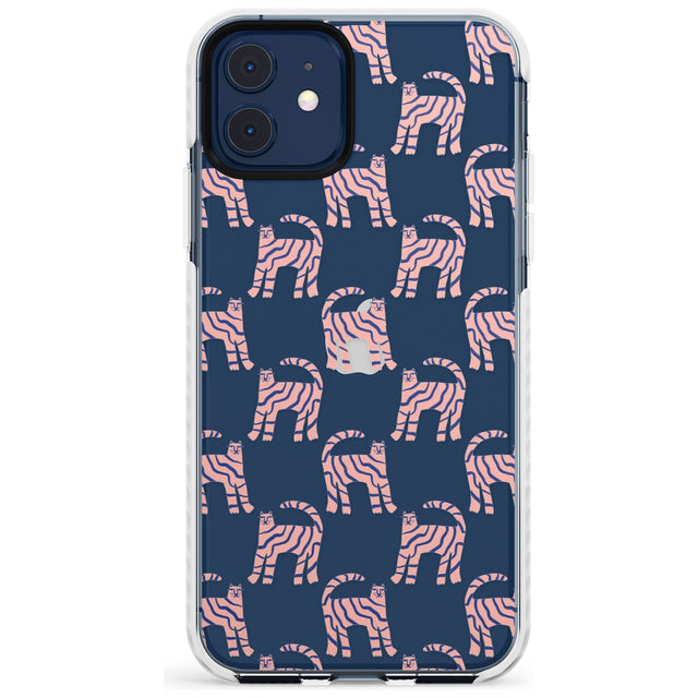 Pink and Blue Cat Pattern Impact Phone Case for iPhone 11