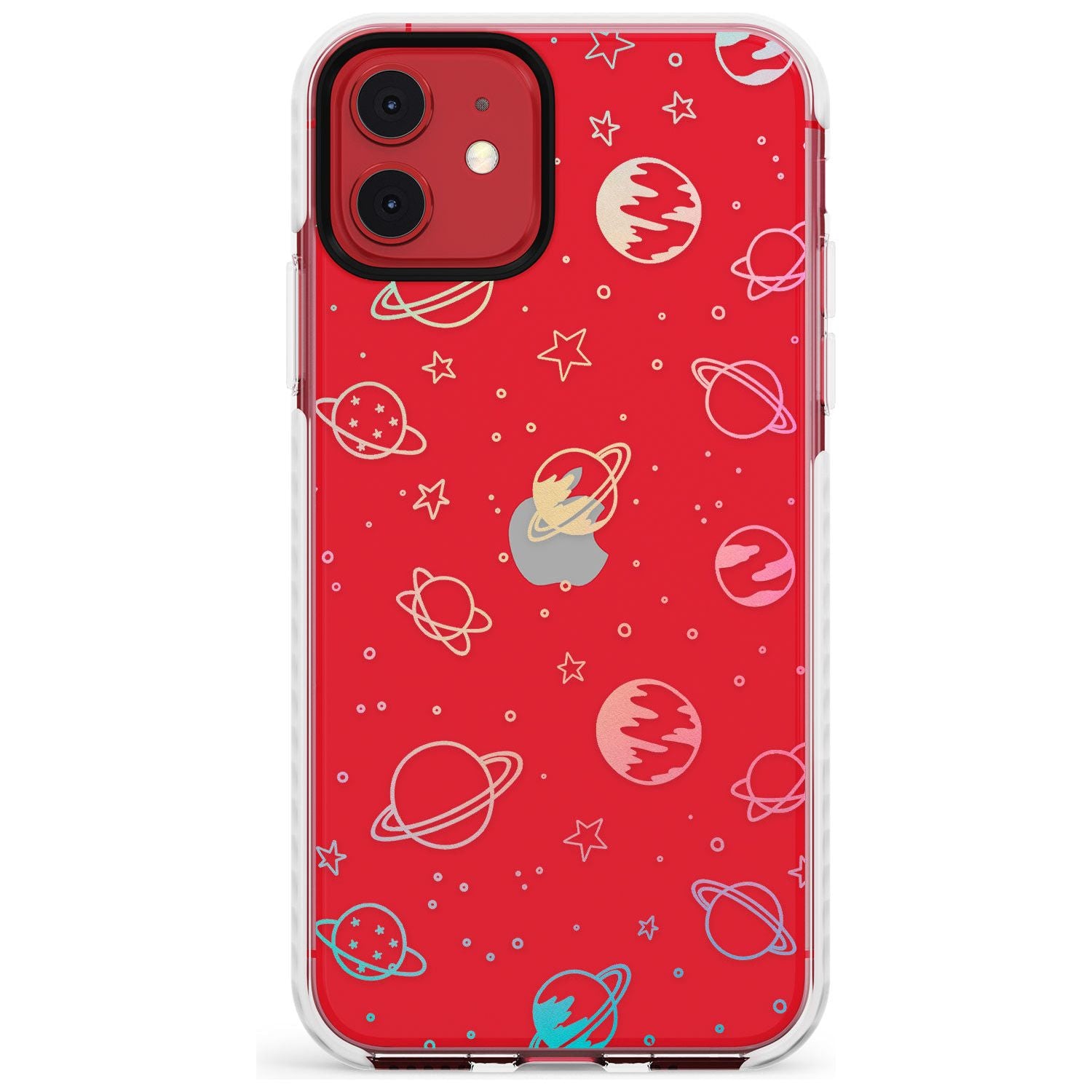 Outer Space Outlines: Pastels on Clear Slim TPU Phone Case for iPhone 11