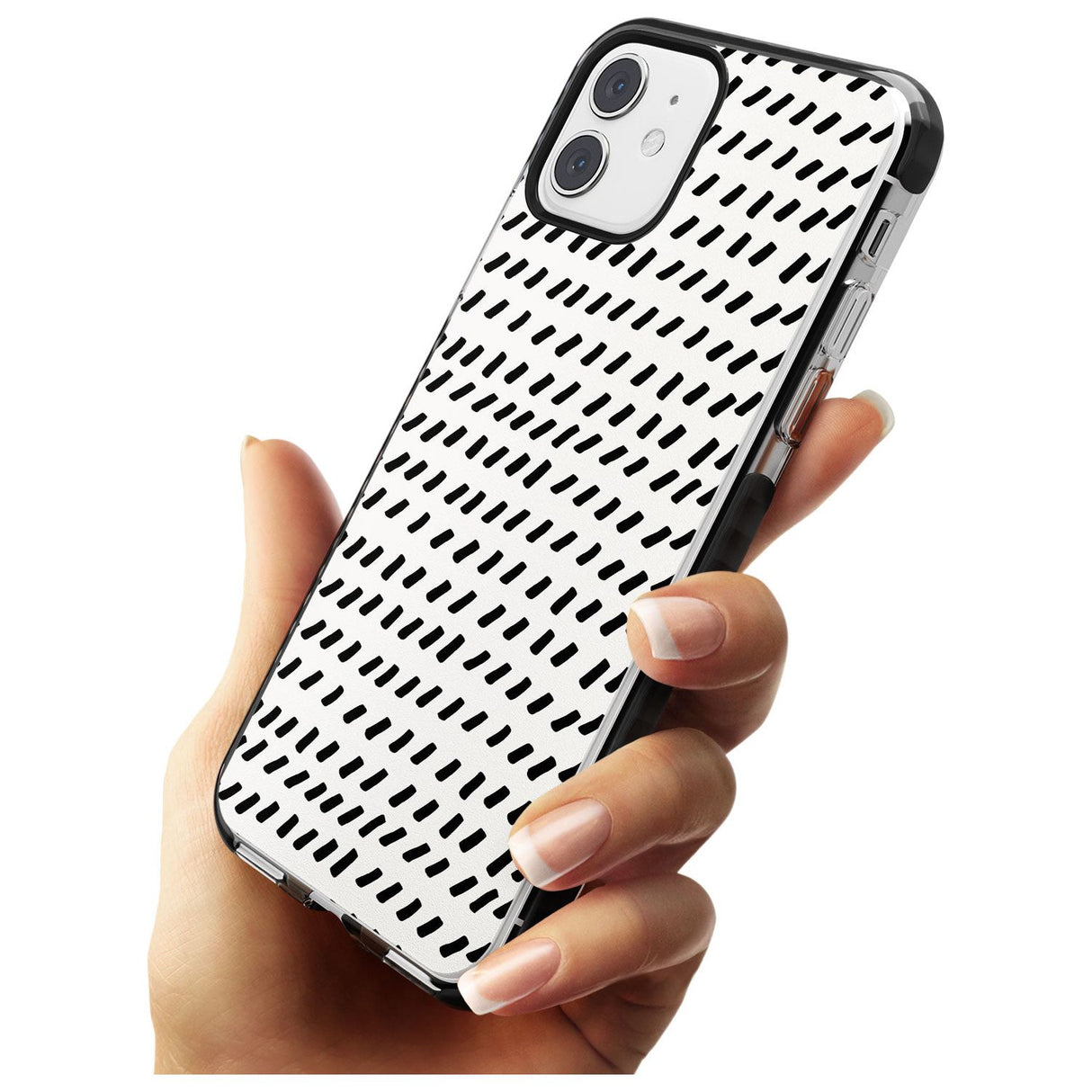 Hand Drawn Lines Pattern Black Impact Phone Case for iPhone 11