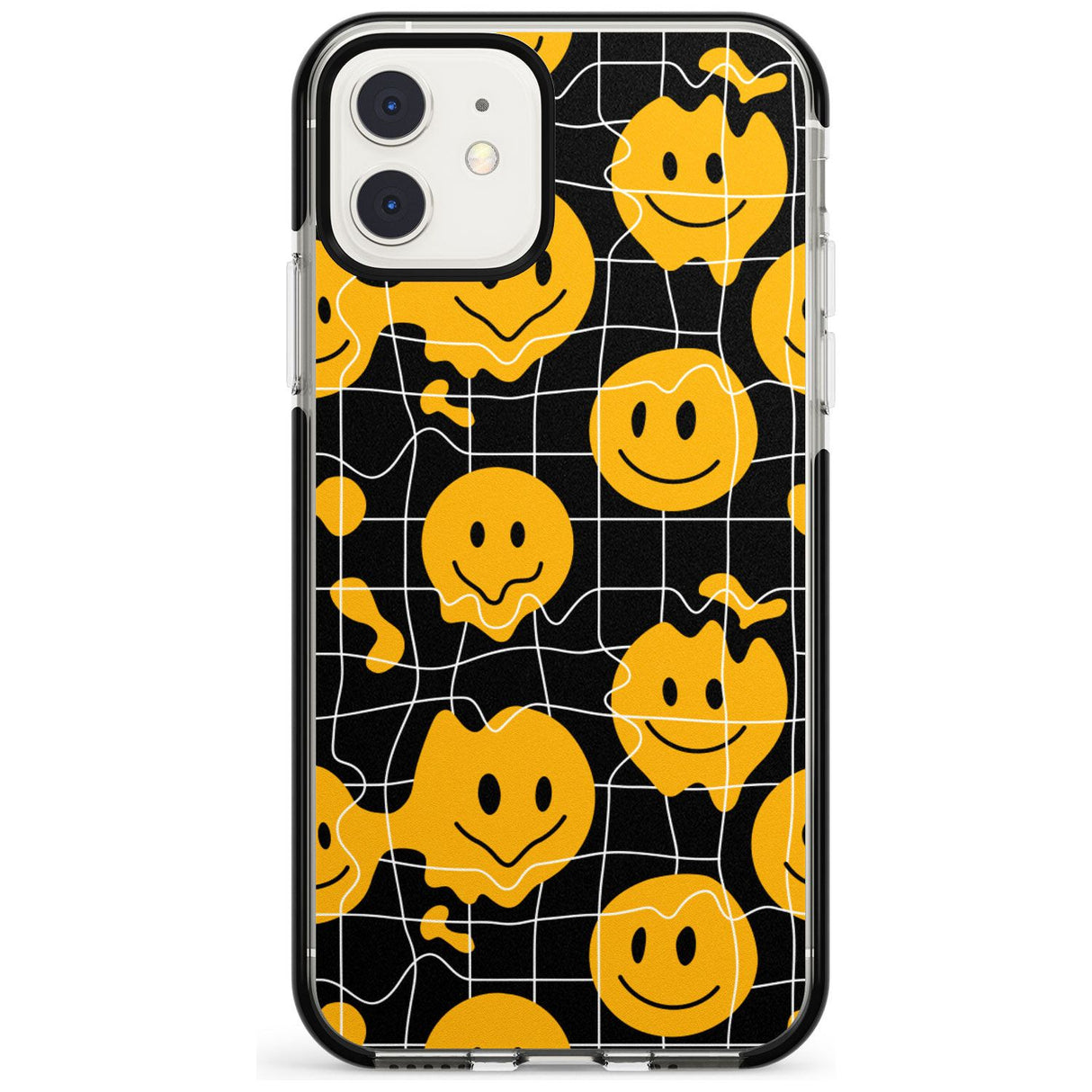 Acid Face Grid Pattern Black Impact Phone Case for iPhone 11 Pro Max