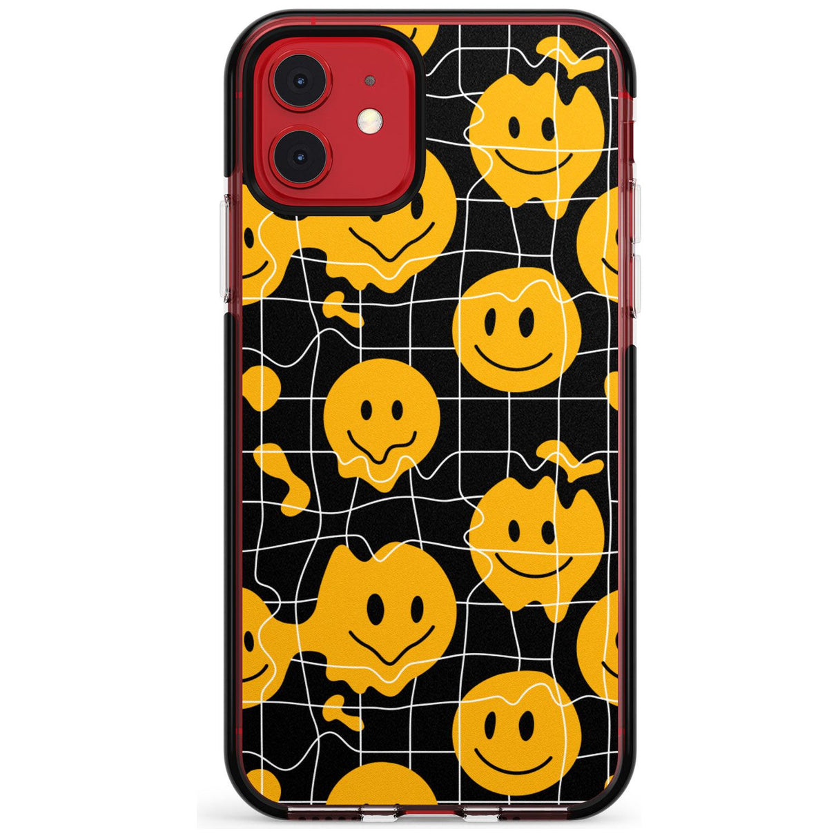 Acid Face Grid Pattern Black Impact Phone Case for iPhone 11 Pro Max