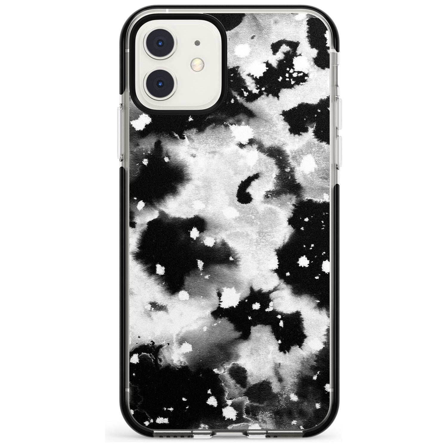 Black & White Acid Wash Tie-Dye Pattern Black Impact Phone Case for iPhone 11