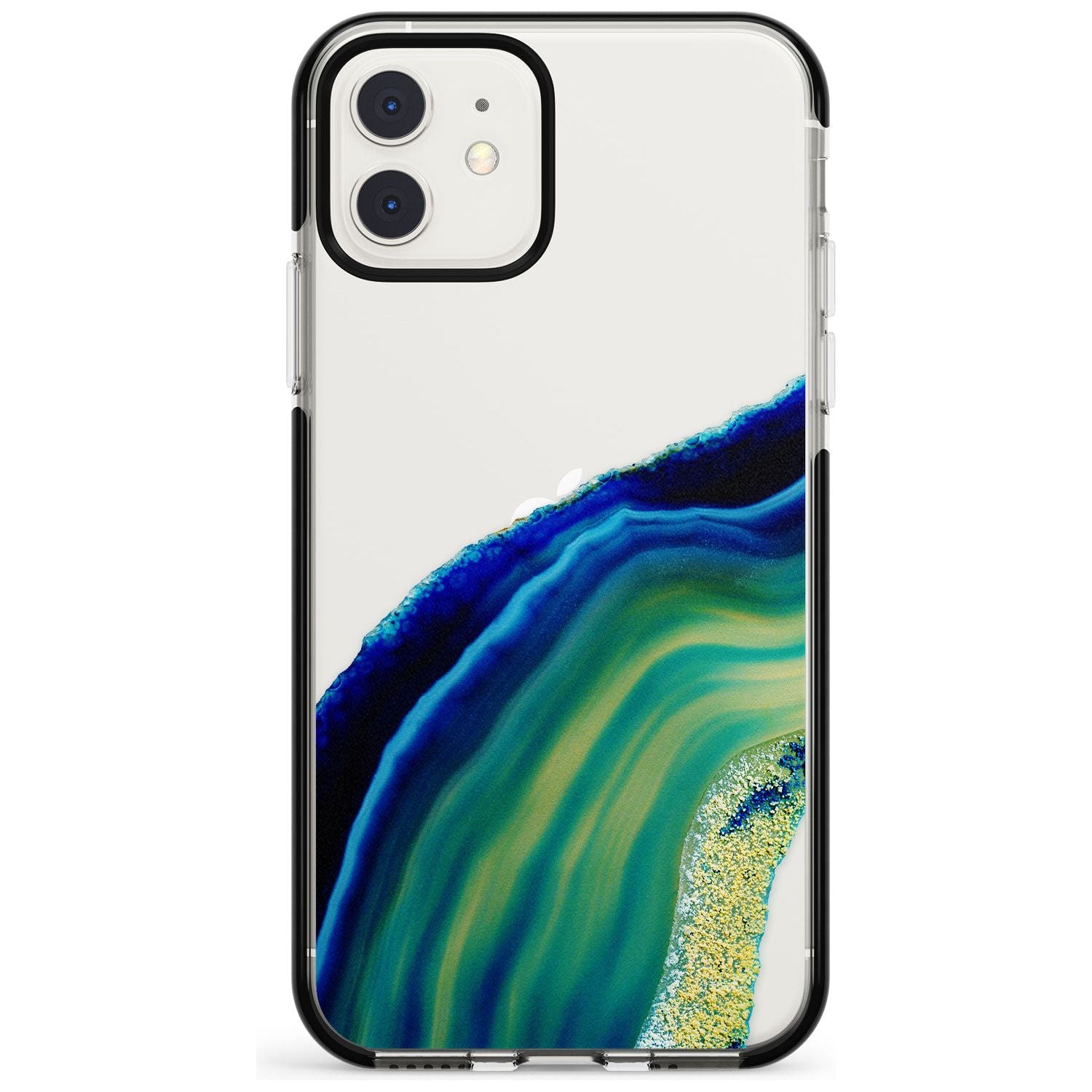 Green & Blue Gemstone Crystal Black Impact Phone Case for iPhone 11