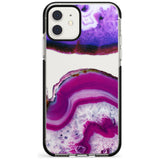 Purple & White Gemstone Crystal Clear Design Black Impact Phone Case for iPhone 11