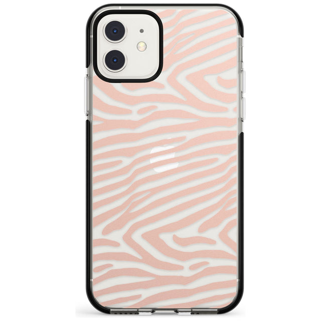 Horizontal Zebra Stripes Transparent Animal Print Phone Case iPhone 11 / Black Impact Case,iPhone 12 Mini / Black Impact Case Blanc Space
