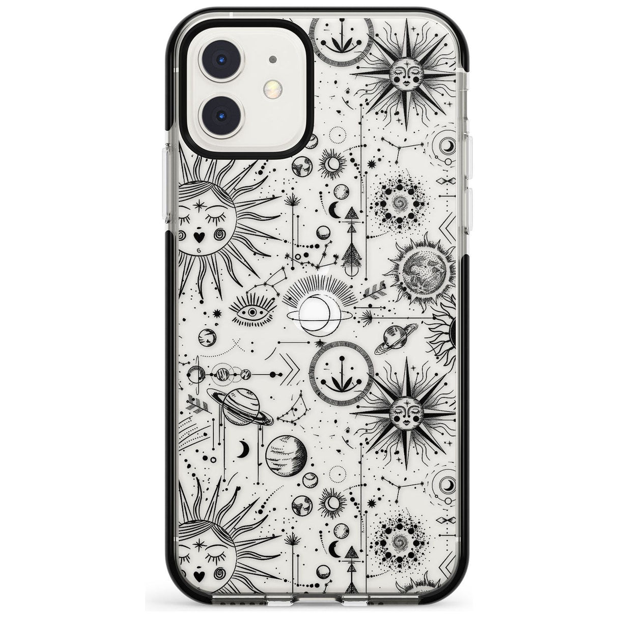 Suns & Planets Vintage Astrological Black Impact Phone Case for iPhone 11