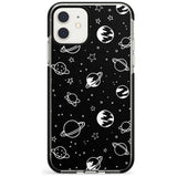 Outer Space Outlines: White on Black Pink Fade Impact Phone Case for iPhone 11 Pro Max