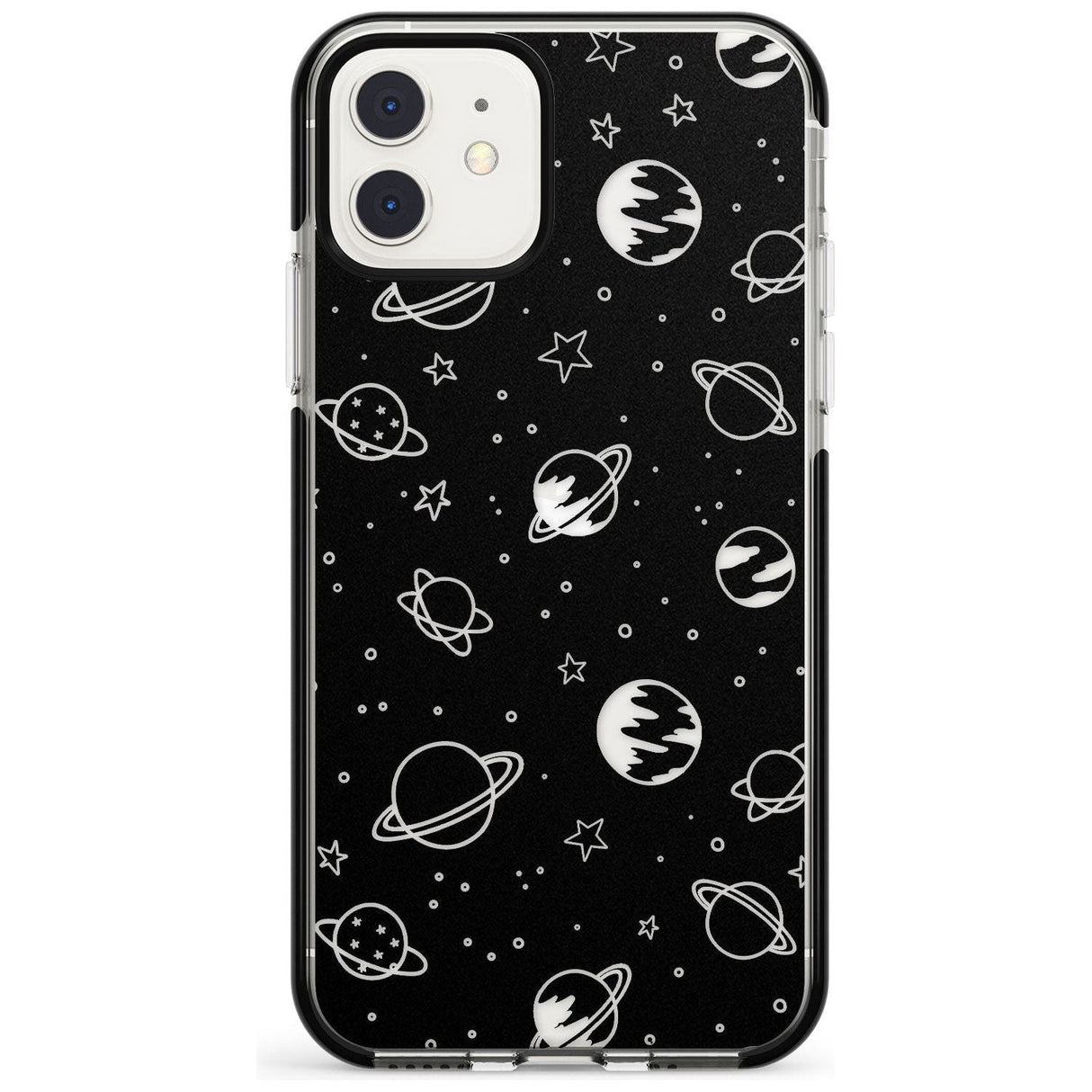 Outer Space Outlines: Clear on Black Pink Fade Impact Phone Case for iPhone 11 Pro Max