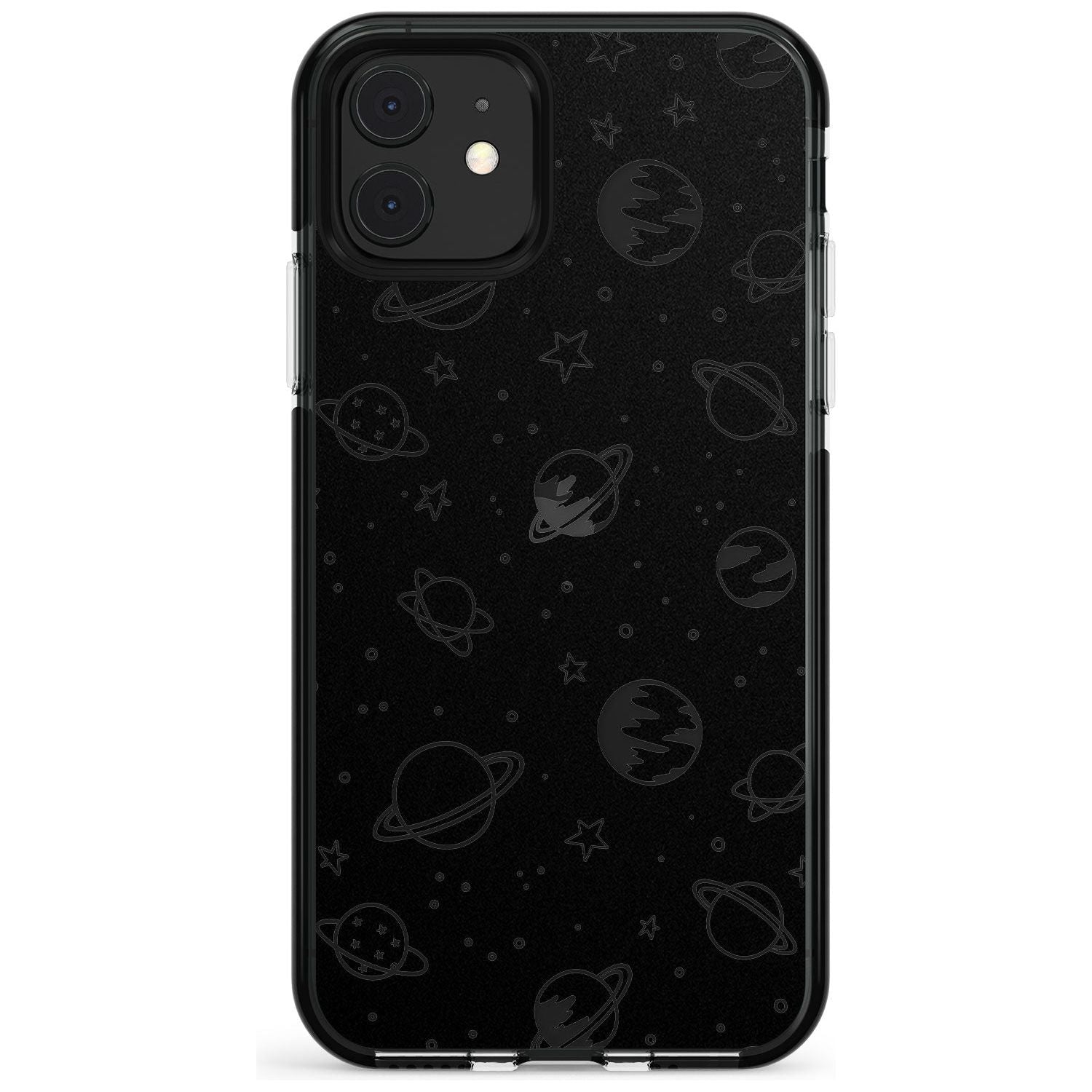 Outer Space Outlines: Clear on Black Pink Fade Impact Phone Case for iPhone 11 Pro Max