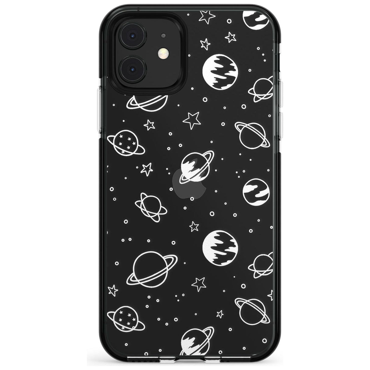 Outer Space Outlines: White on Clear Pink Fade Impact Phone Case for iPhone 11 Pro Max