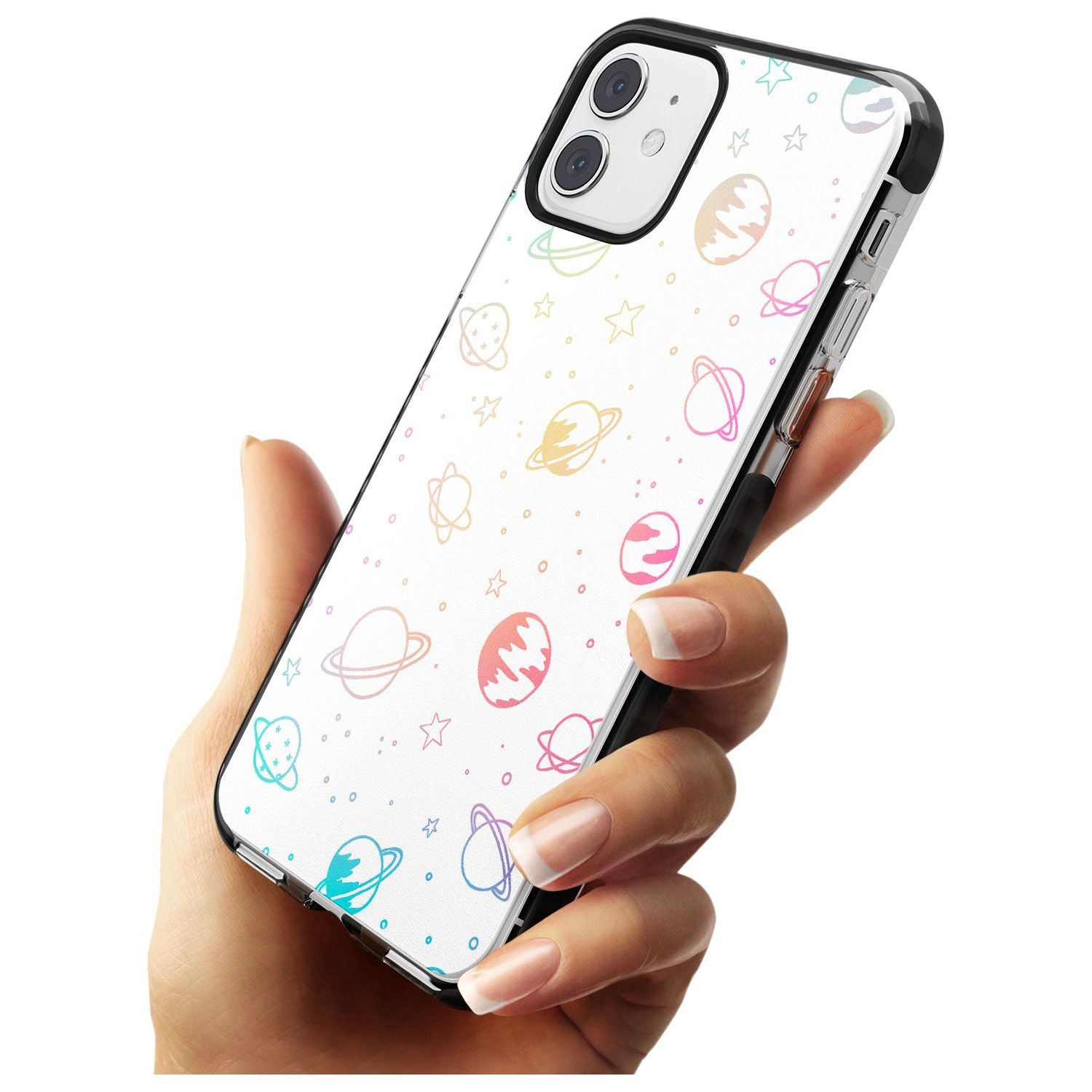 Outer Space Outlines: Pastels on White Pink Fade Impact Phone Case for iPhone 11 Pro Max