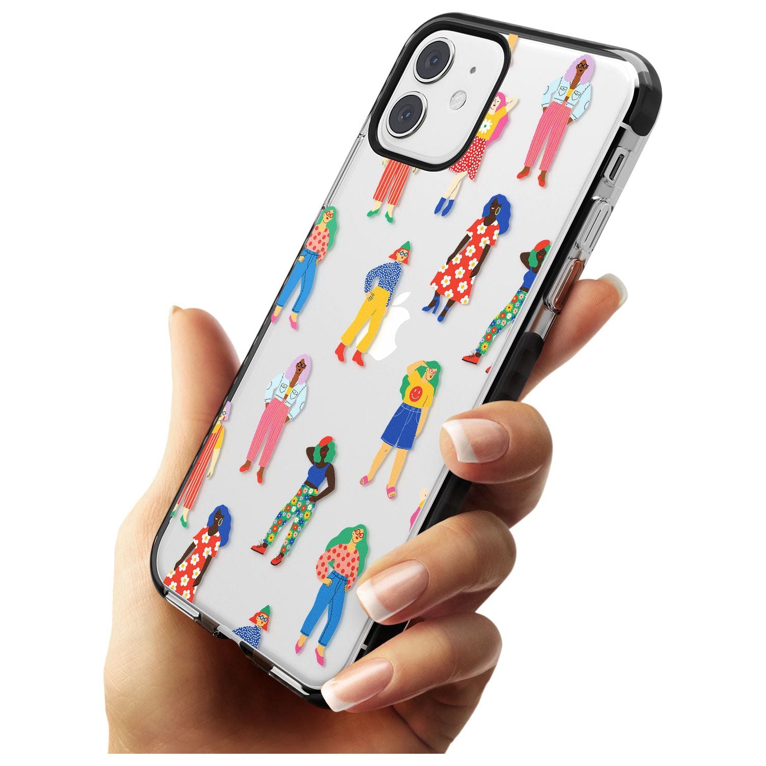 Girls Pattern Black Impact Phone Case for iPhone 11