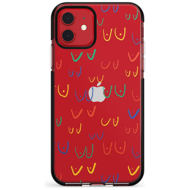Boob Pattern (Mixed Colours) Pink Fade Impact Phone Case for iPhone 11 Pro Max