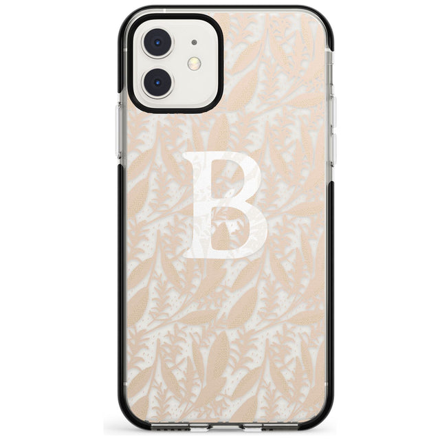 Subtle Monogram Abstract Floral iPhone Case  Black Impact Custom Phone Case - Case Warehouse