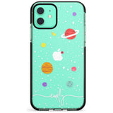 Custom Cute Cartoon Planets (Clear) Pink Fade Impact Phone Case for iPhone 11 Pro Max