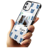 Personalised English Blue Cat Photo Black Impact Phone Case for iPhone 11 Pro Max