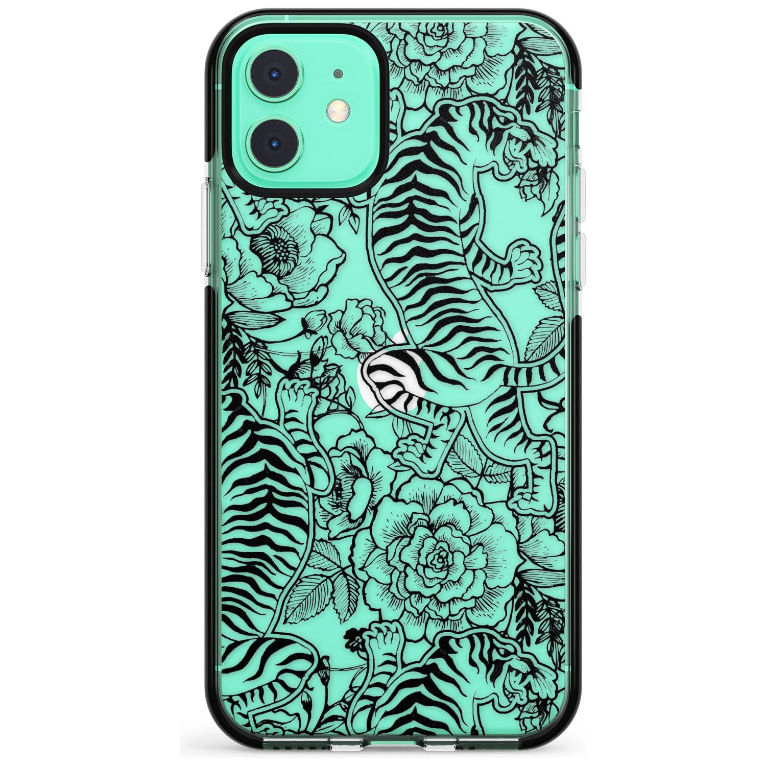 Personalised Chinese Tiger Pattern Black Impact Phone Case for iPhone 11 Pro Max