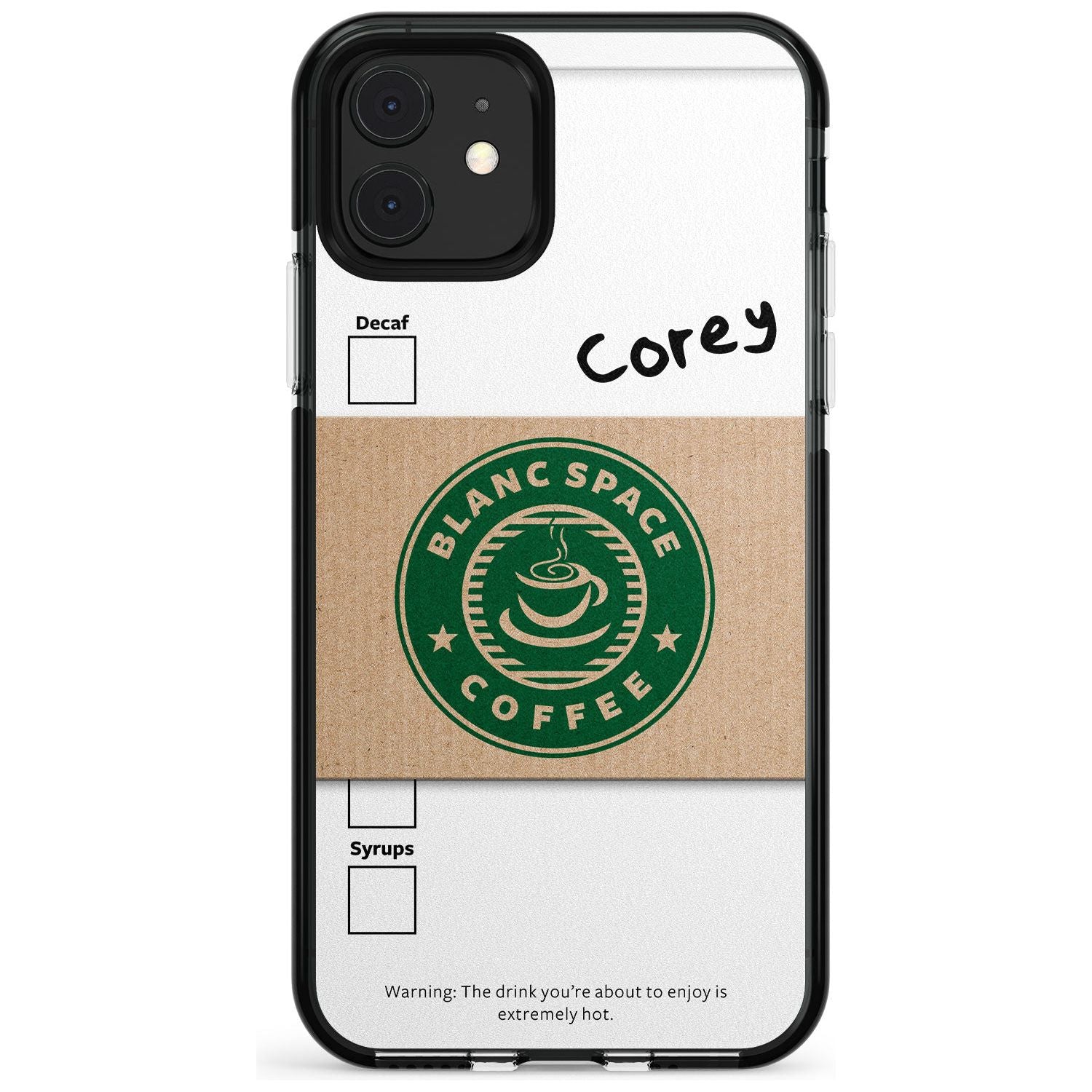 Personalised Coffee Cup Black Impact Phone Case for iPhone 11 Pro Max