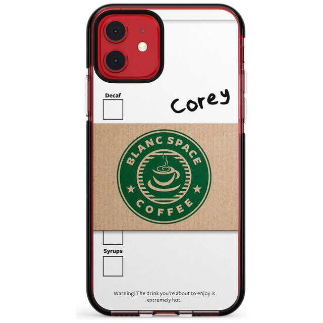 Personalised Coffee Cup Black Impact Phone Case for iPhone 11 Pro Max