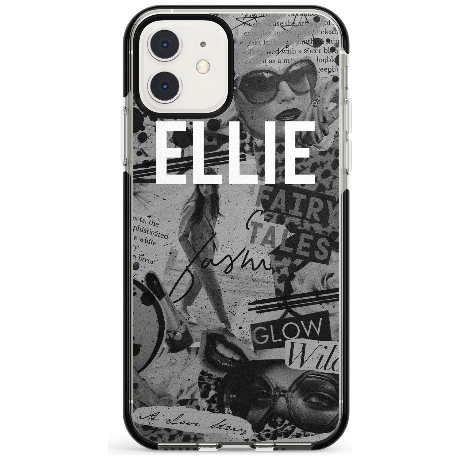Grey Scale Fashion Collage iPhone Case  Black Impact Custom Phone Case - Case Warehouse