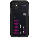 Personalised Concert Ticket Black Impact Phone Case for iPhone 11 Pro Max