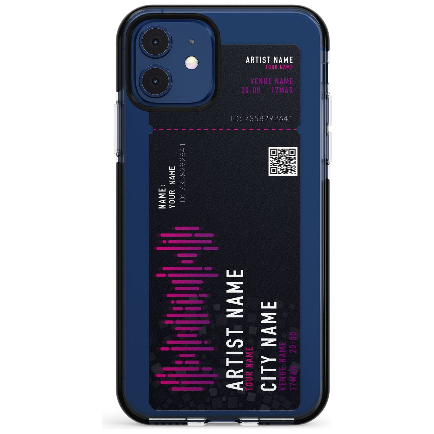 Personalised Concert Ticket Black Impact Phone Case for iPhone 11 Pro Max
