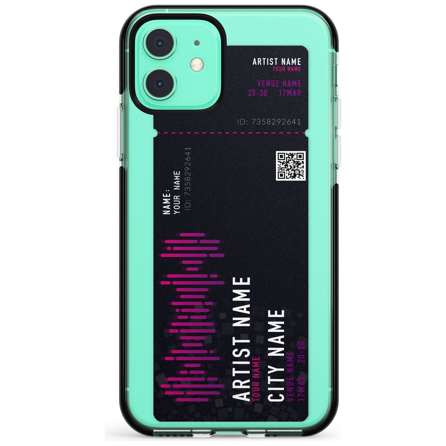Personalised Concert Ticket Black Impact Phone Case for iPhone 11 Pro Max