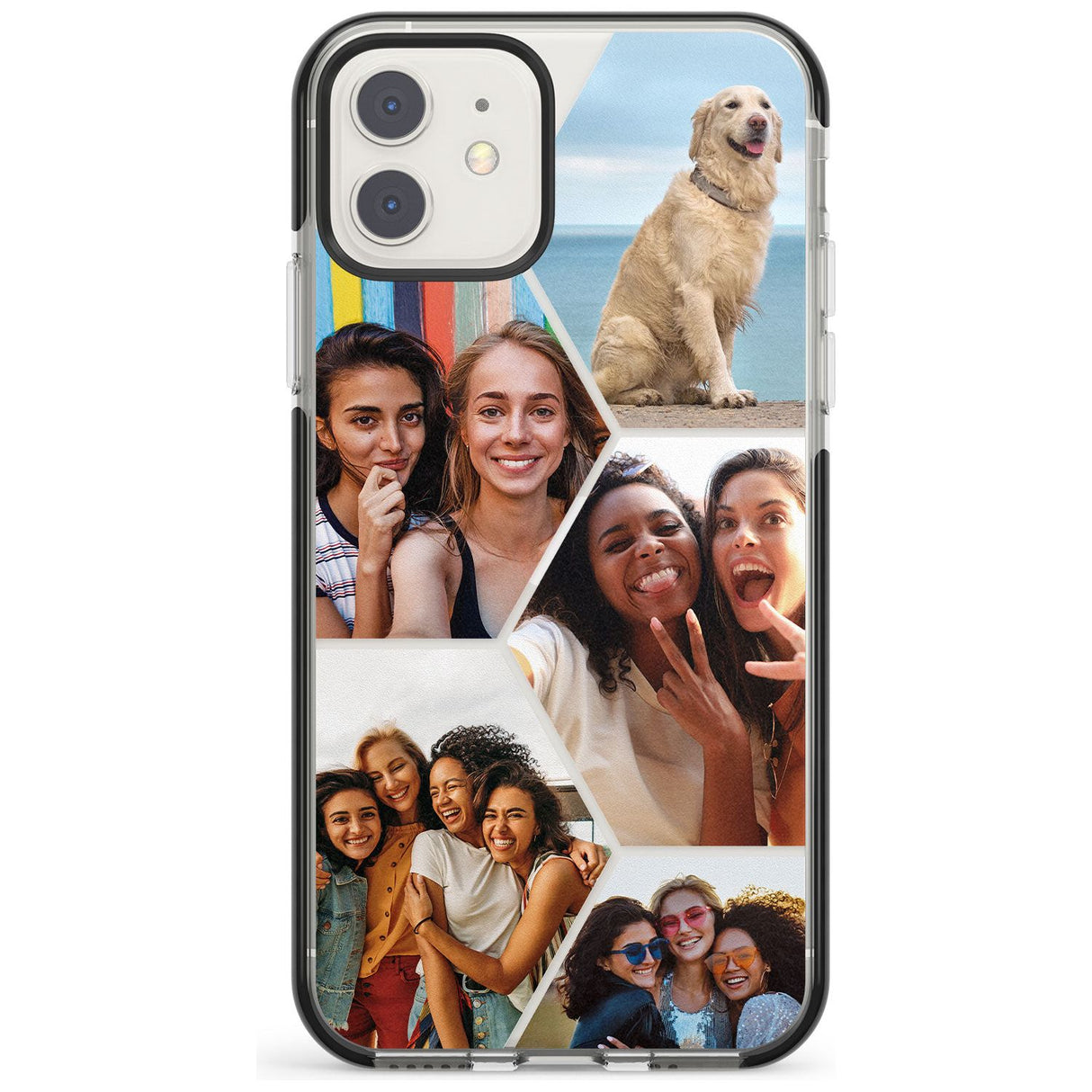 Personalised Heart Photo Grid Impact Phone Case for iPhone 11, iphone 12