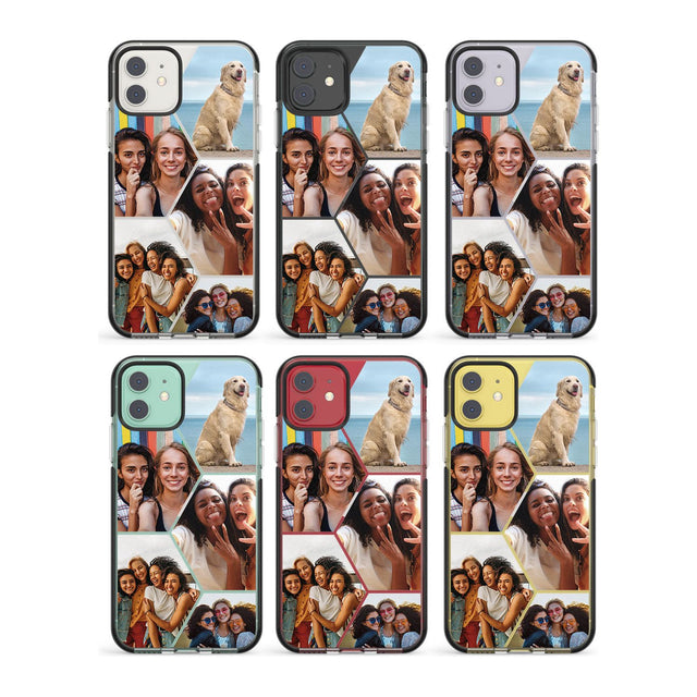 Personalised Heart Photo Grid Impact Phone Case for iPhone 11, iphone 12