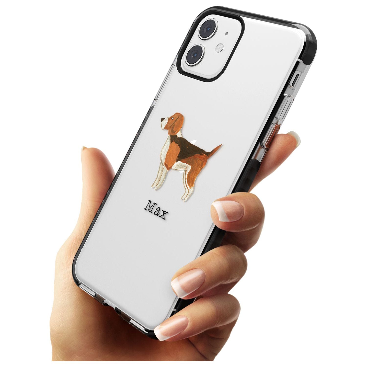 Hand Painted Beagle Black Impact Phone Case for iPhone 11