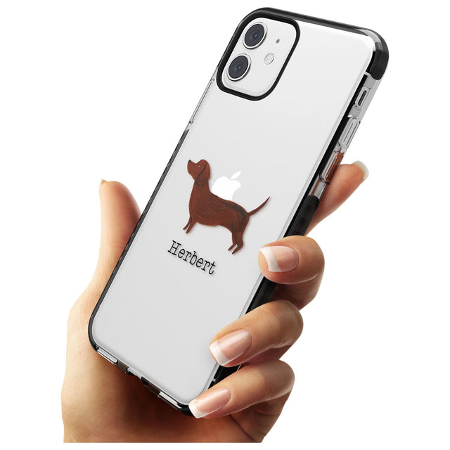 Hand Painted Sausage Dog Black Impact Phone Case for iPhone 11