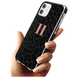 Small Pink Leopard Monogram Black Impact Phone Case for iPhone 11