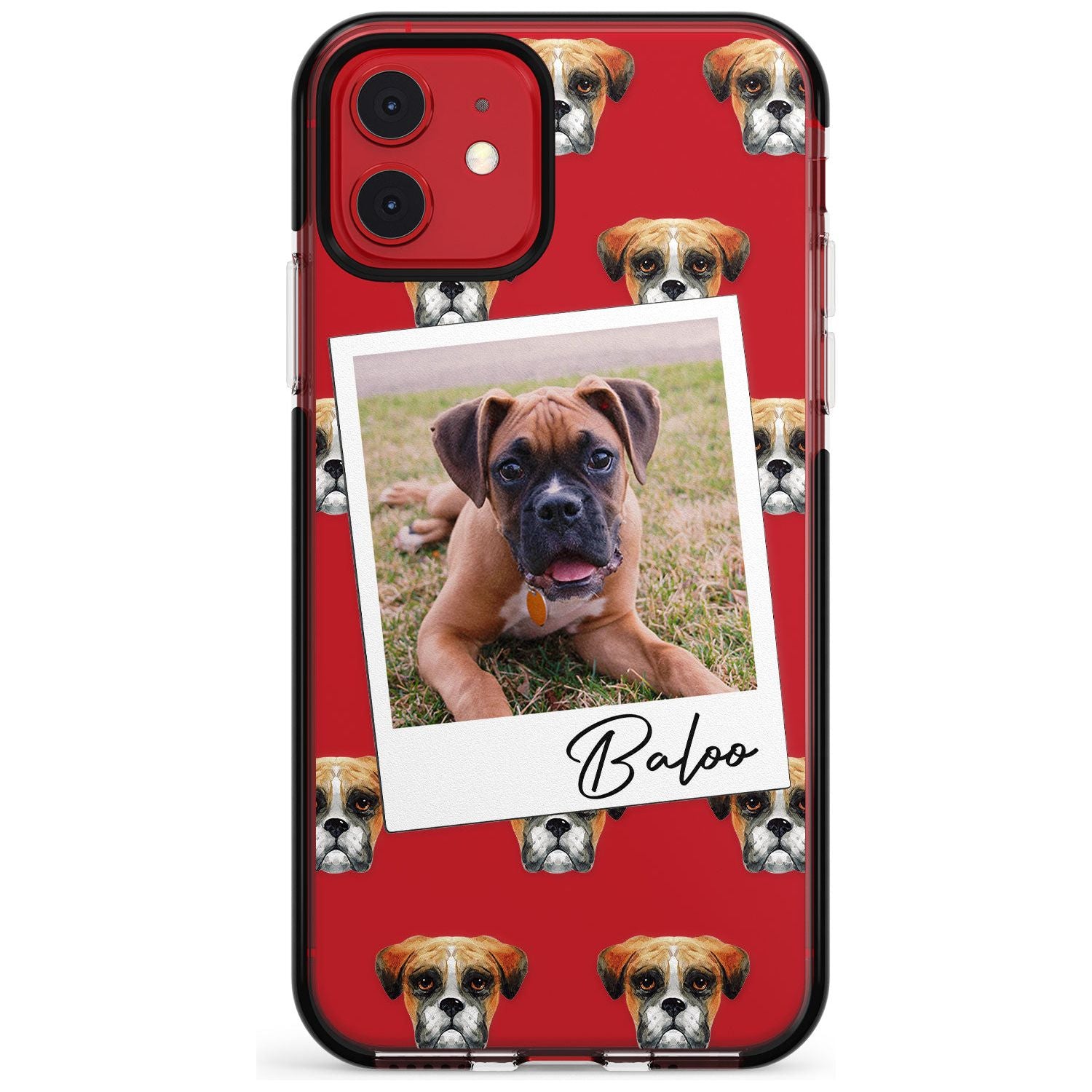 Boxer - Custom Dog Photo Pink Fade Impact Phone Case for iPhone 11 Pro Max